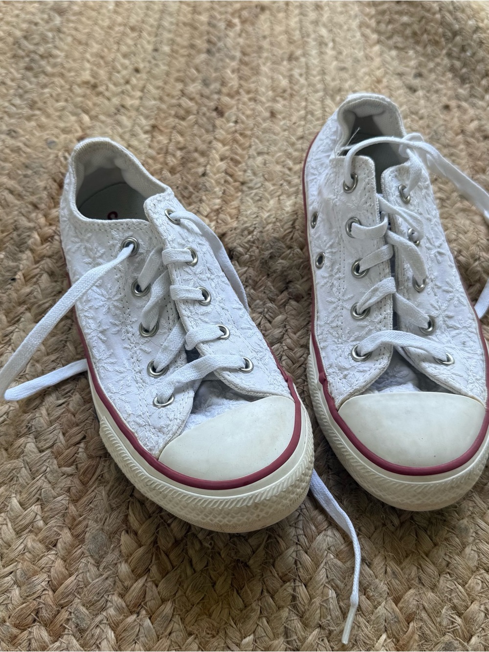Converse Chuck Taylor All-Star low-top sneakers White Lace Youth Size 1 Shoes